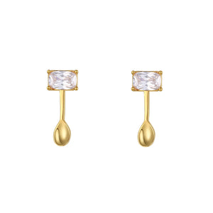 
                  
                    Gold-plated Spoons Earrings with Emerald Crystals
                  
                