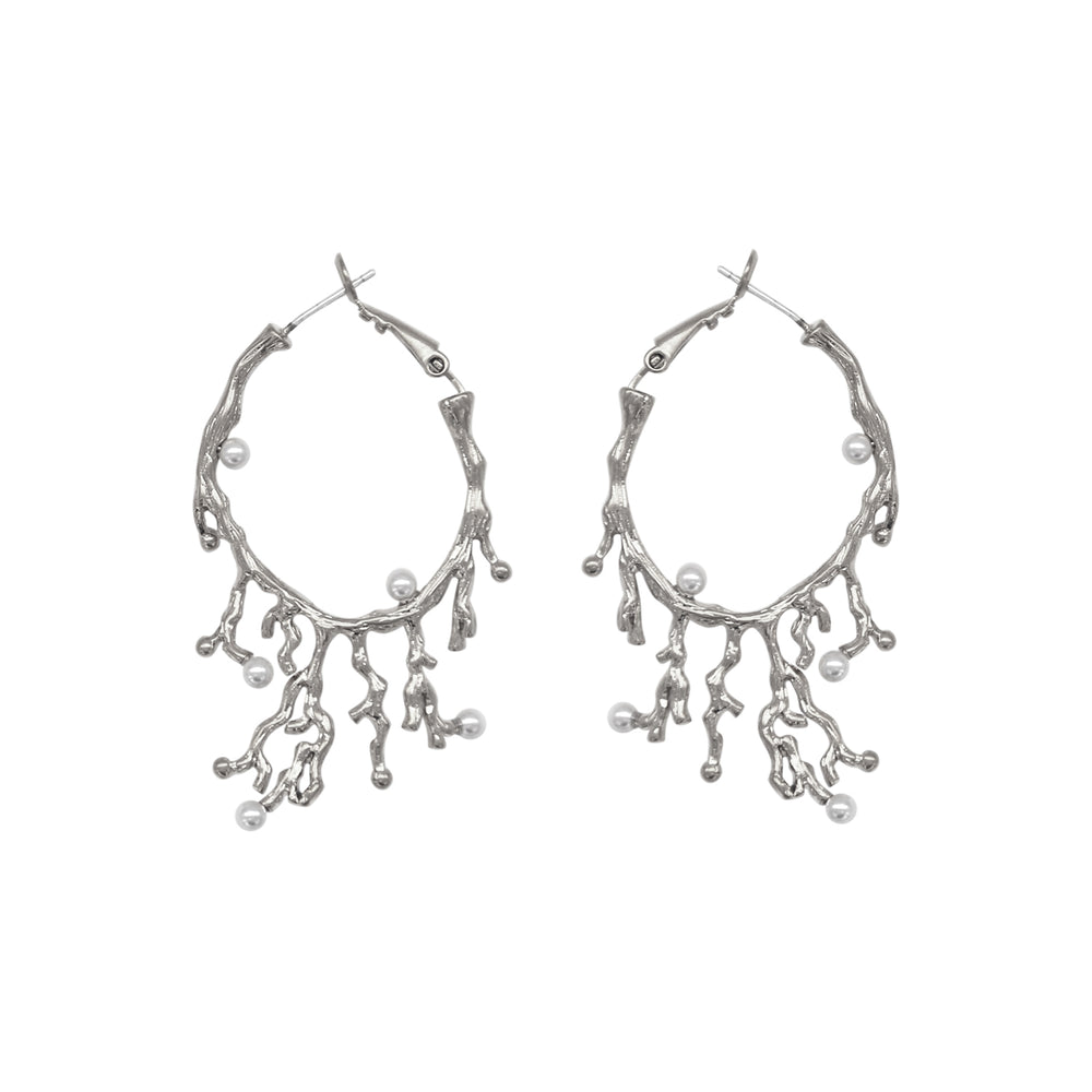 LUSH Silver Earrings with Mini Pearls