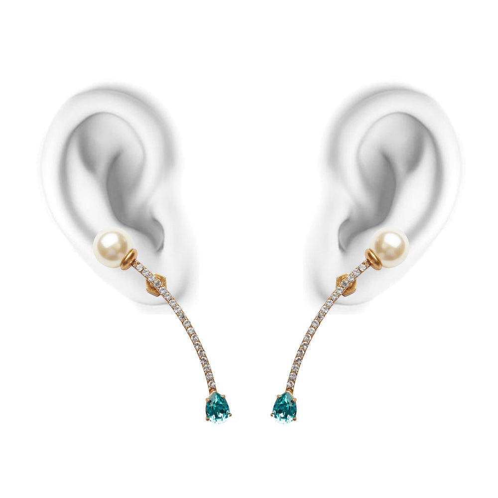 
                  
                    BIAS Pearl Gold Curved Dangle Earrings
                  
                
