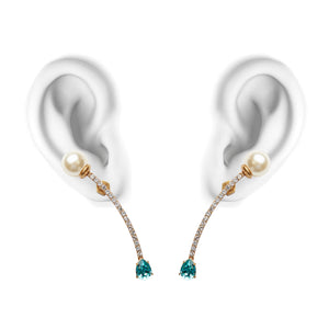 
                  
                    BIAS Pearl Gold Curved Dangle Earrings
                  
                