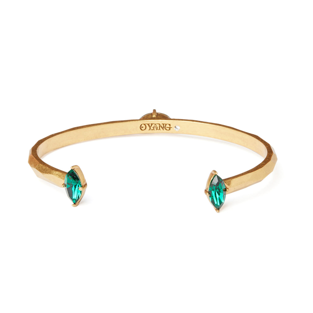 EYE Bangle with Green Crystals