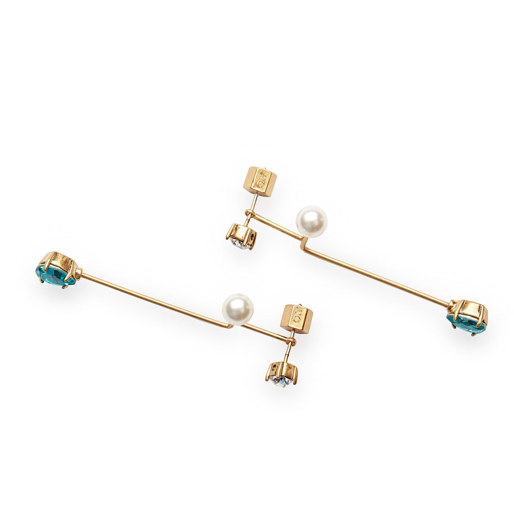 
                  
                    Bias Gold Long Statement Earrings
                  
                