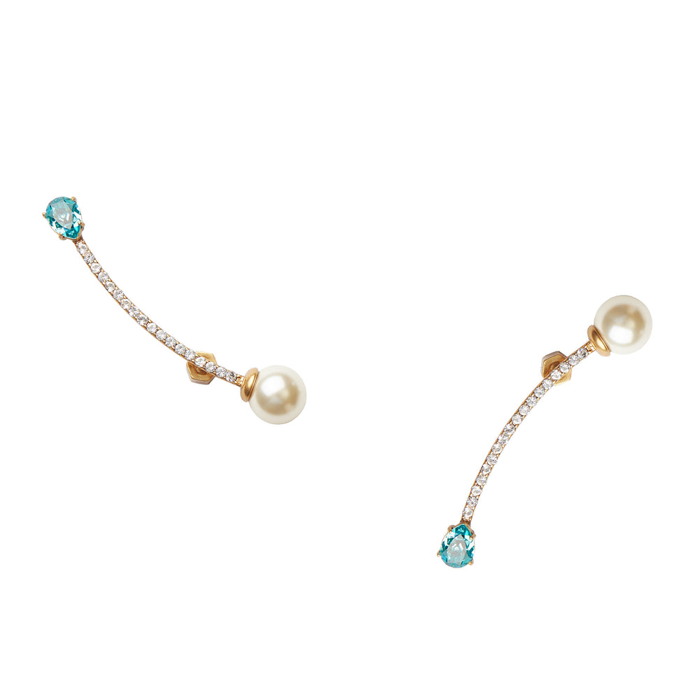 
                  
                    BIAS Pearl Gold Curved Dangle Earrings
                  
                