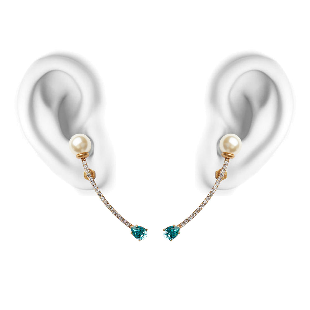 
                  
                    BIAS Pearl Gold Curved Dangle Earrings
                  
                