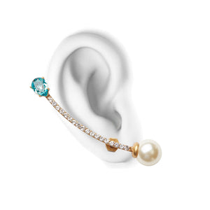 
                  
                    BIAS Pearl Gold Curved Dangle Earrings
                  
                