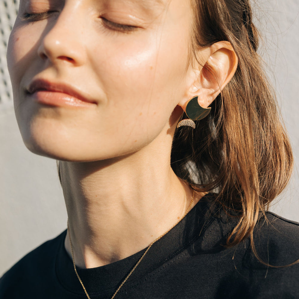 
                  
                    Chillax Gold-plated Moon Earrings
                  
                