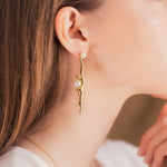 FLOW Asymmetric Gold Long Earrings