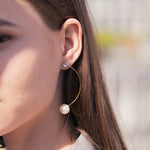 O.Yang Smile Asymmetry Minimalist Gold Earrings