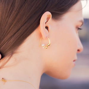 
                  
                    FLOW Small Gold Hoop Earrings with Pearls
                  
                