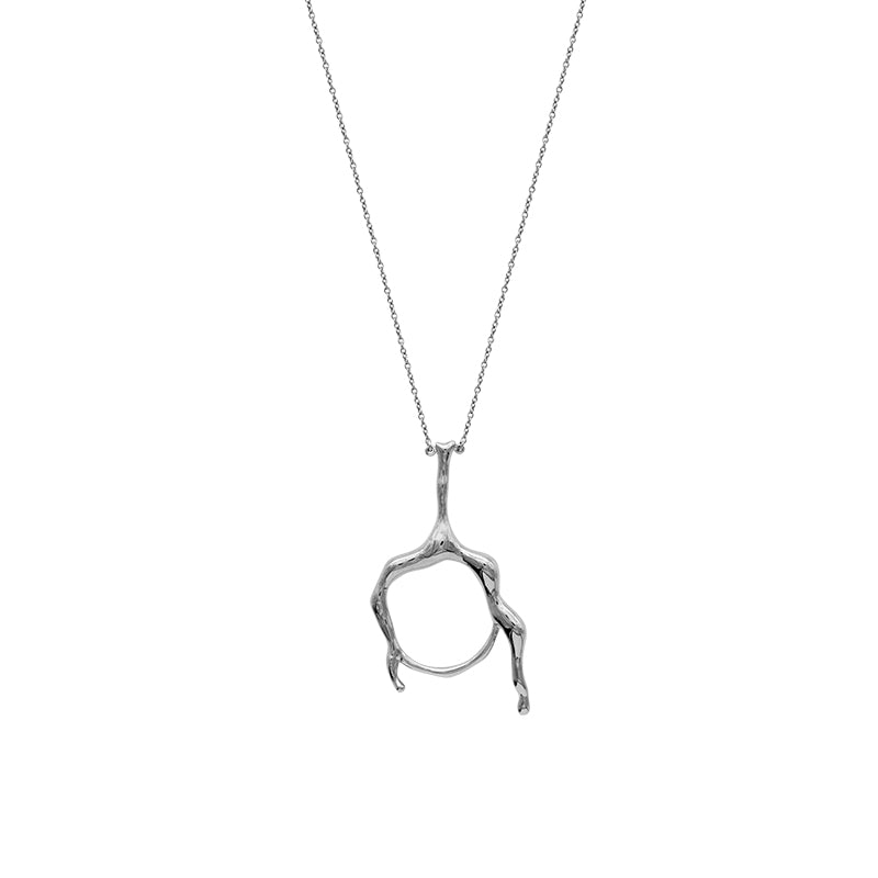 FLOW White Gold Circle Necklace