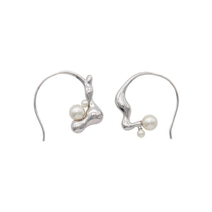 
                  
                    FLOW Small White Gold Hoop Earrings with Pearls
                  
                