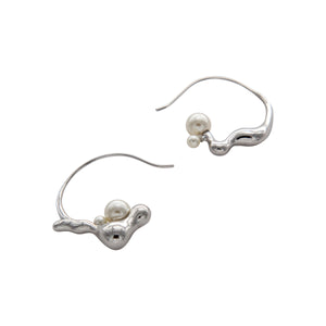 
                  
                    FLOW Small White Gold Hoop Earrings with Pearls
                  
                