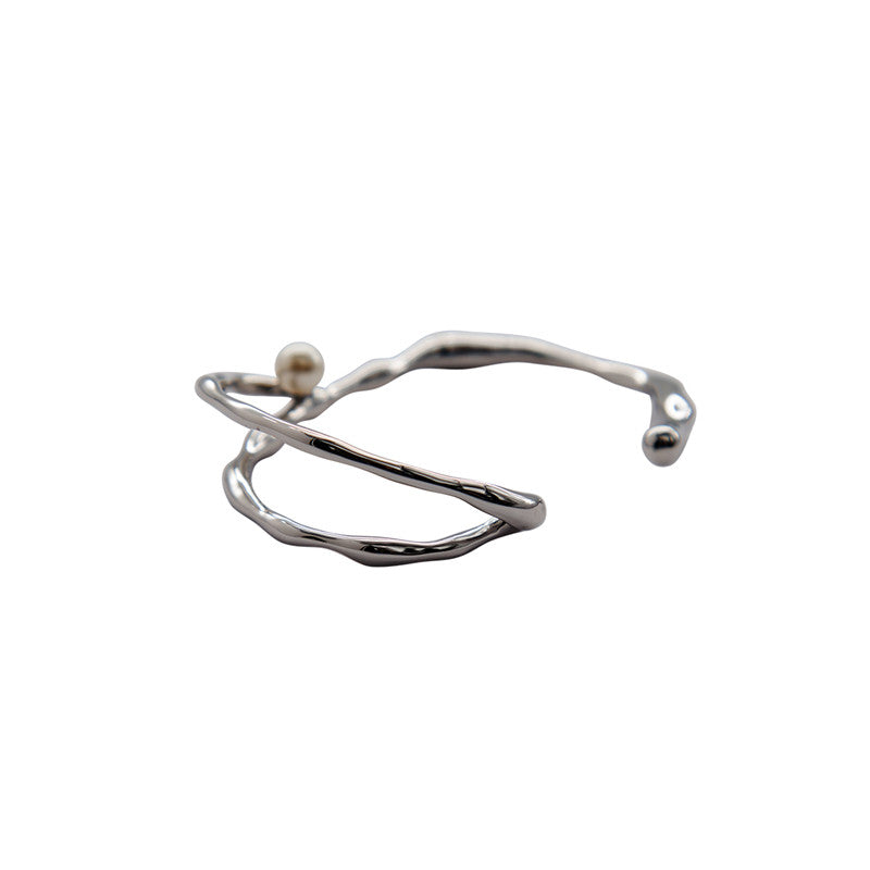 
                  
                    FLOW White Gold Irregular Bangle
                  
                