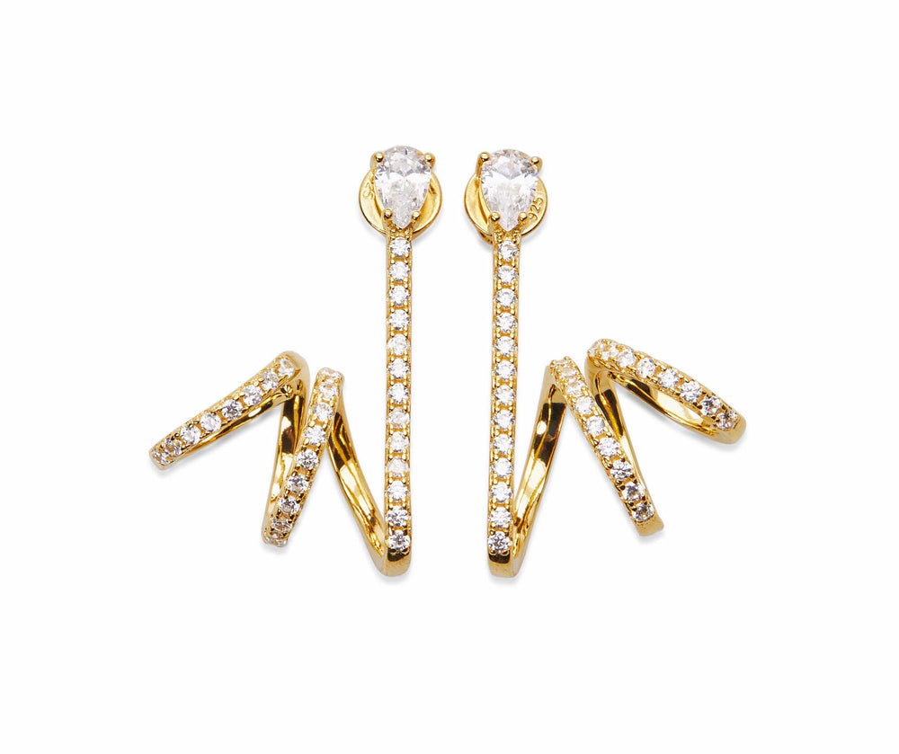 INFINITE Gold Earrings with Crystals