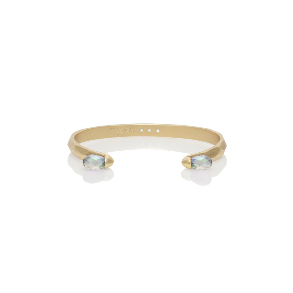 LL Minimalism Gold Bangle with Crystals