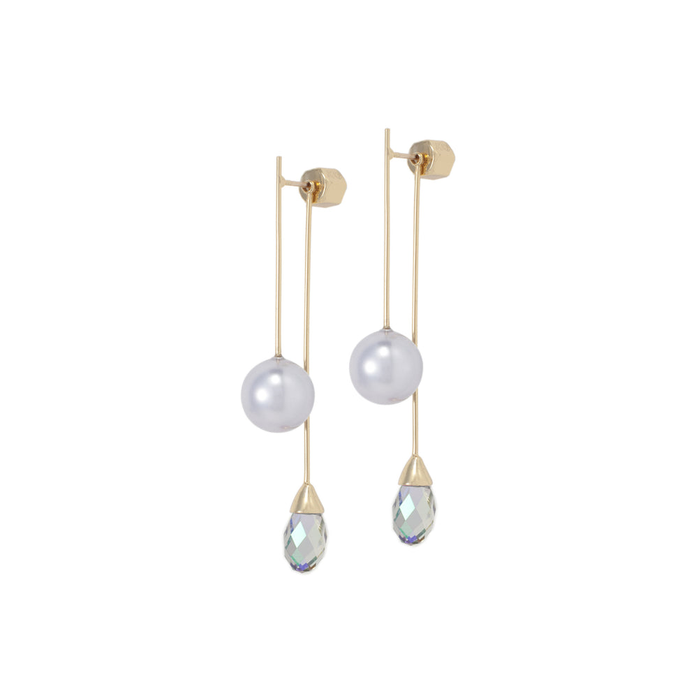 LL Minimalism Crystal Gold Earrings