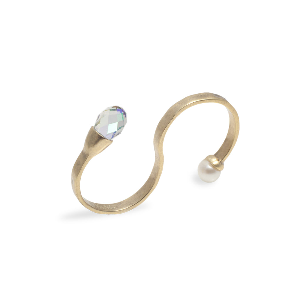 LL Minimalism Crystal Gold Ring