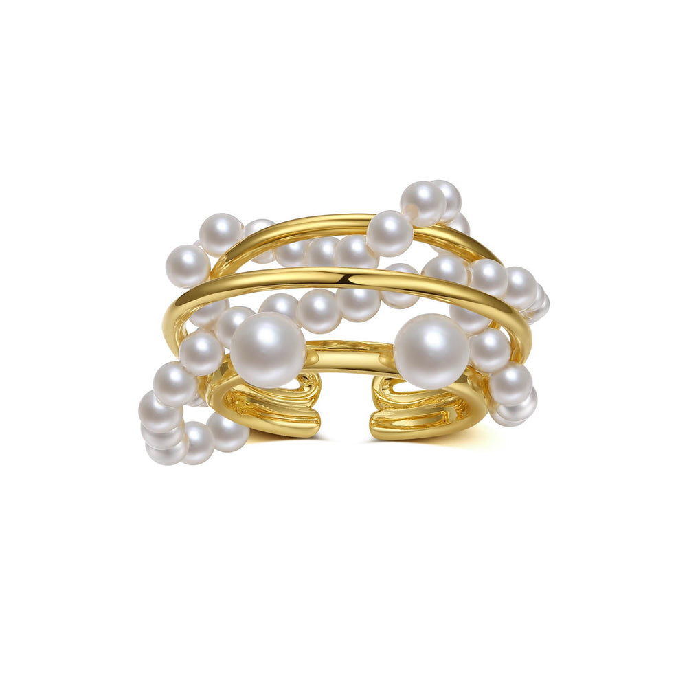 Bubbling Gold Plated Stacked Ring