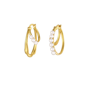 
                  
                    Bubbling Gold Irregular Earrings with Pearls
                  
                