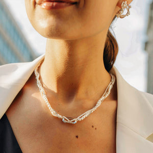 
                  
                    Bubbling White Gold Necklace with Mini Pearls
                  
                