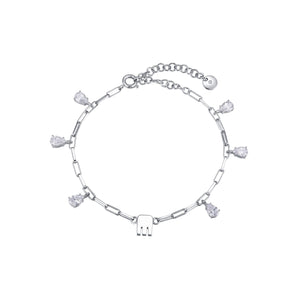 
                  
                    White Gold-plated Forks Bracelet with Crystals
                  
                