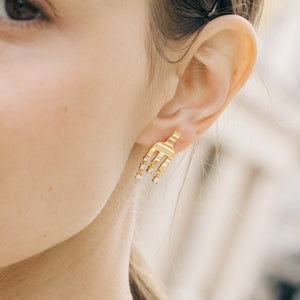 
                  
                    Gold-plated Forks Earrings with Crystals
                  
                