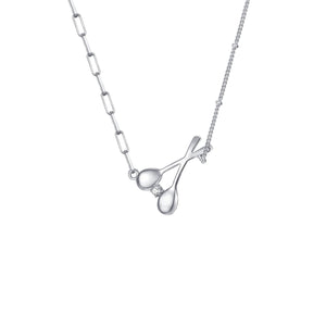 
                  
                    White Gold-plated Spoons Necklace
                  
                