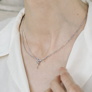 
                  
                    White Gold-plated Chopsticks Necklace
                  
                