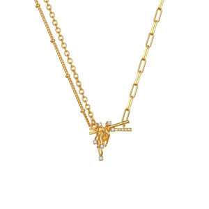 
                  
                    Gold-plated Chopsticks Necklace
                  
                