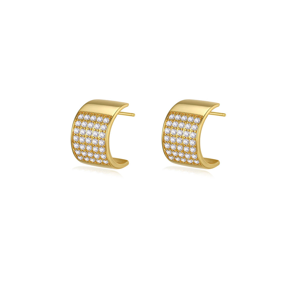 Chillax Gold-plated Small Hoop Crystal Earrings