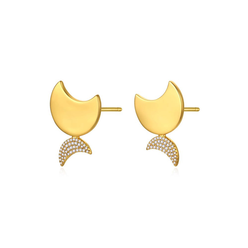 Chillax Gold-plated Moon Earrings