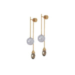 LL Minimalism Earrings with Tea Colour Crystals