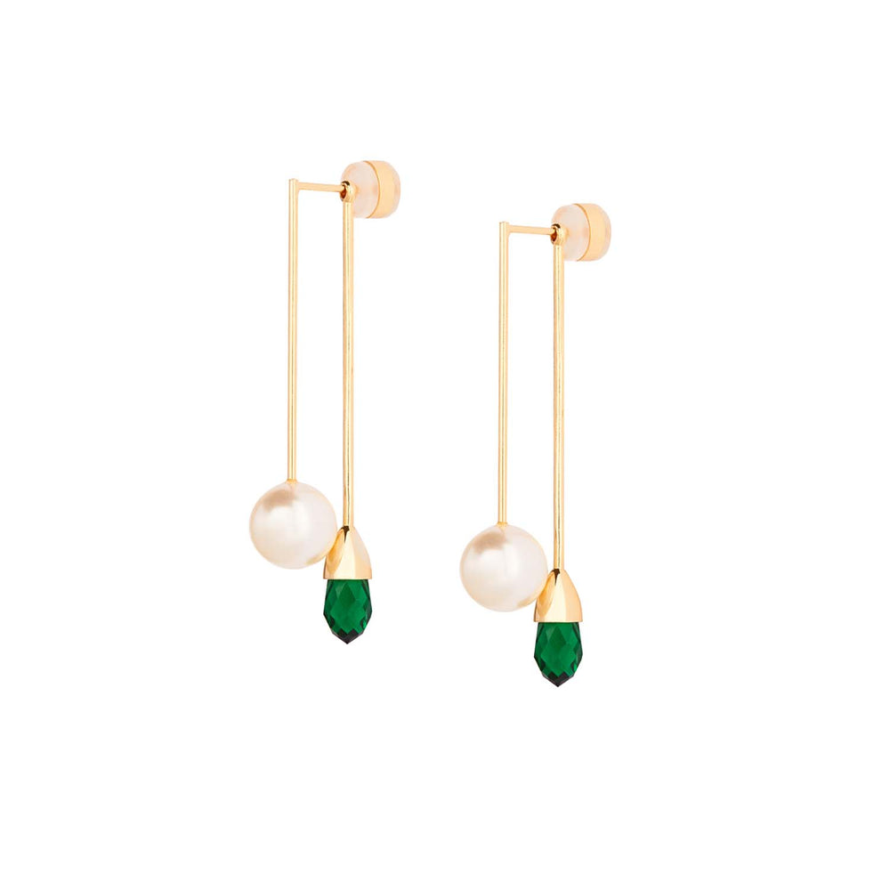 LL NEW Minimalism Earrings with Emerald Crystals