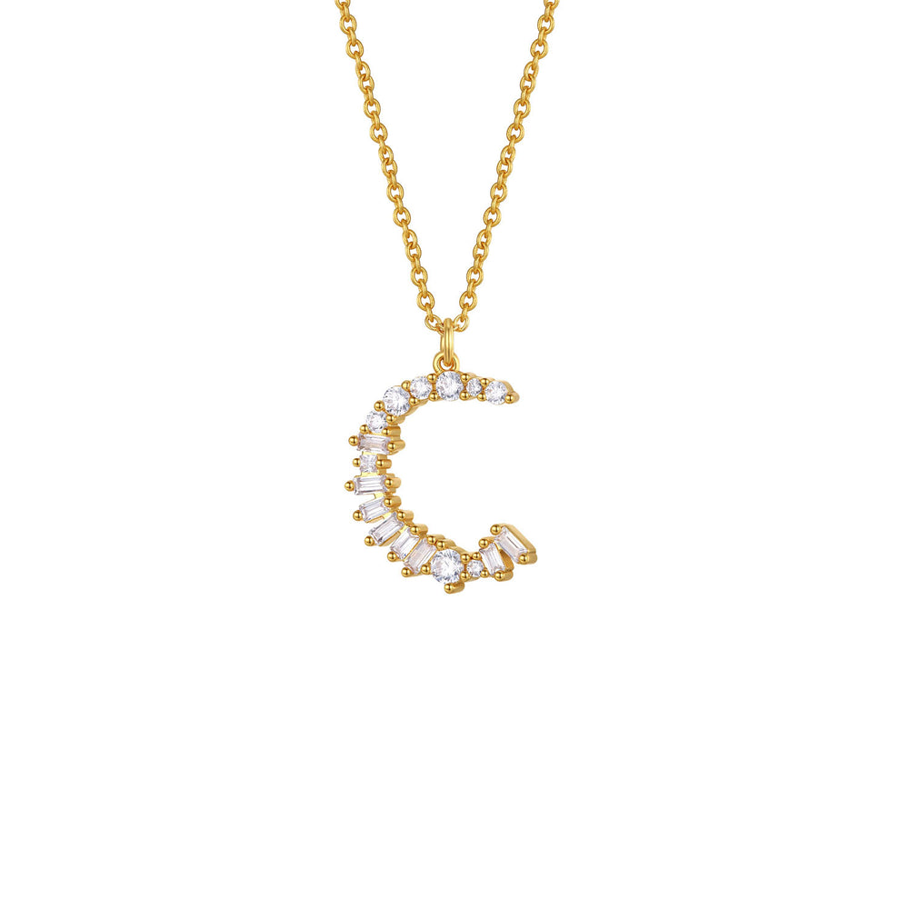 Crystal Initial Necklace - Letter C