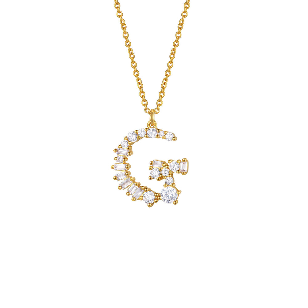 Crystal Initial Necklace - Letter G