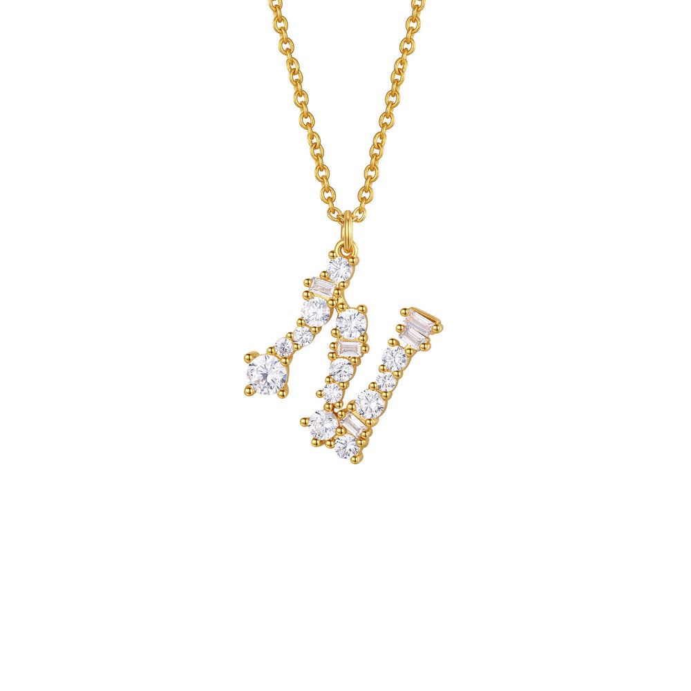 Crystal Initial Necklace - Letter N