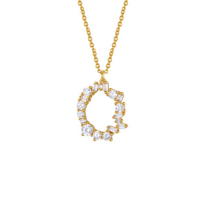 
                  
                    Crystal Initial Necklace - Letter O
                  
                