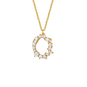 
                  
                    Crystal Initial Necklace - Letter O
                  
                