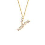 Crystal Initial Necklace - Letter Y