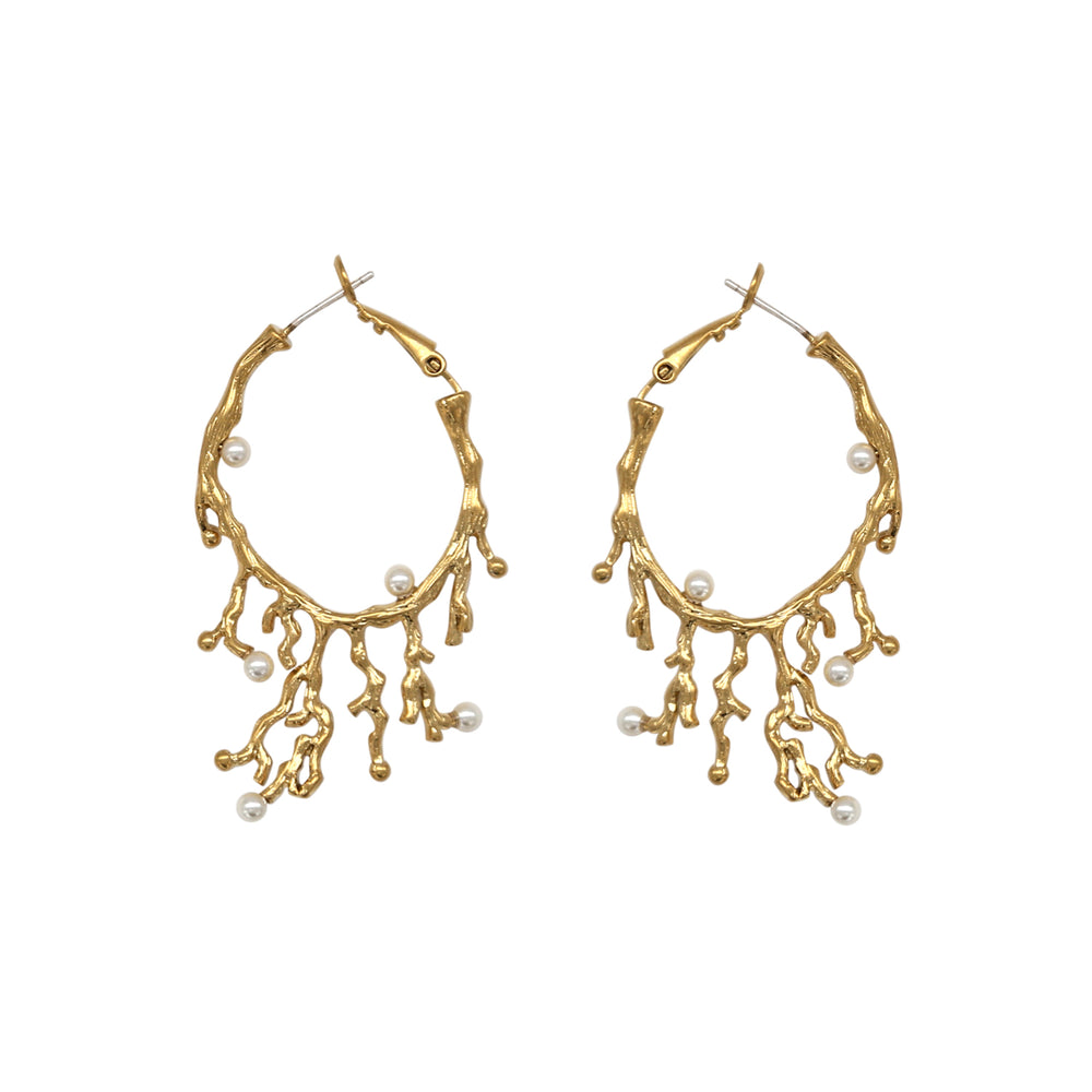 
                  
                    LUSH Gold Earrings with Mini Pearls
                  
                