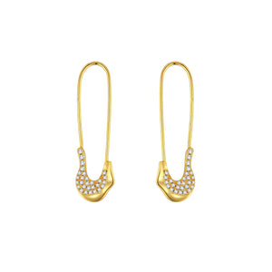 
                  
                    Gold-plated Pin Earrings with Crystals
                  
                