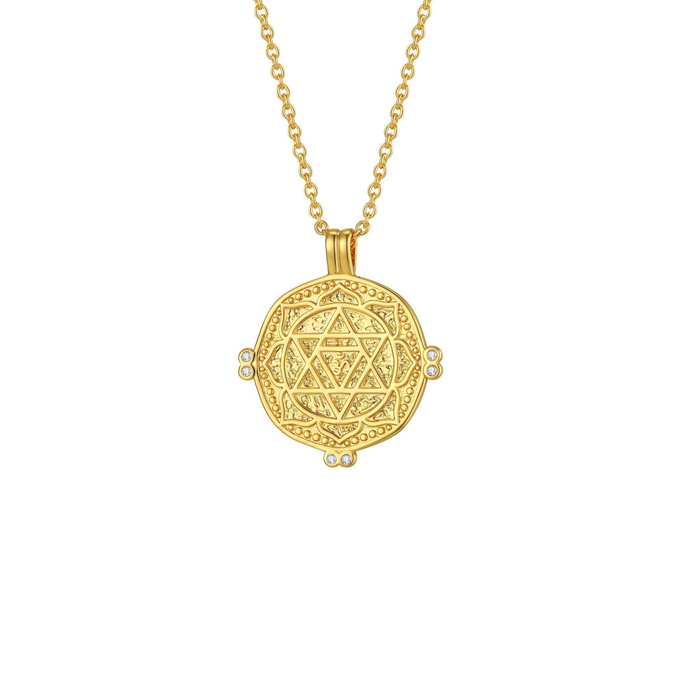 Secret Blessing Gold-plated Coin Double Sided Necklace