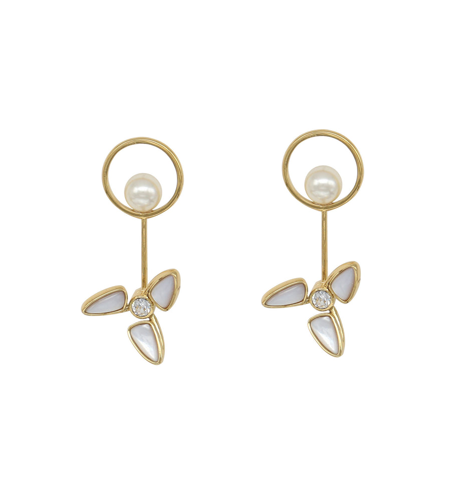 
                  
                    Windmill Rotatable White Natural Fritillary Earrings
                  
                