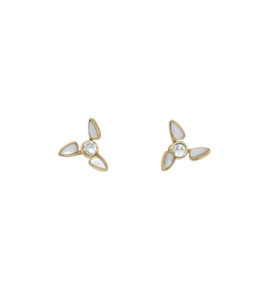 Windmill White Natural Fritillary Studs Earrings