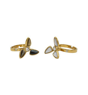 
                  
                    Windmill Rotatable Black Natural Fritillary Gold Ring
                  
                