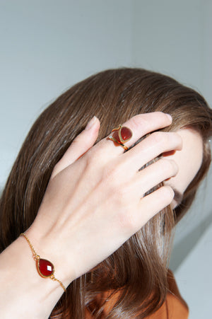 
                  
                    TW Ring With Red Natural Agate Stone
                  
                