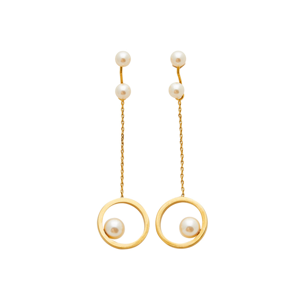 SS Gold Earrings with Pearls