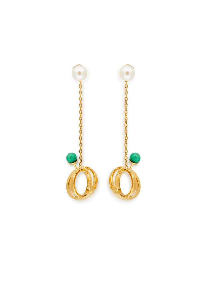 SS Small Green Stone Earrings